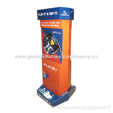 POP Floor Displays, Popular Design for Golf Clubs/Strong, Eco-friendly/Customized Sizes and Designs